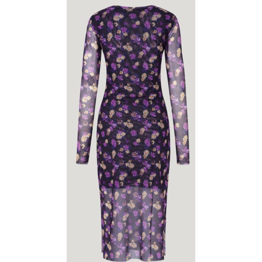 Floral Maxi Dress with Sheer Overlay